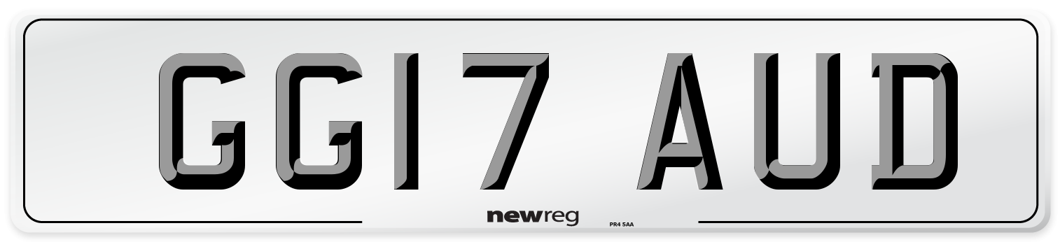 GG17 AUD Number Plate from New Reg